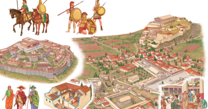 Illustrazione di Polis Greca